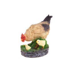 Фигура садовая Курица с цыплятами 23 см (F138)